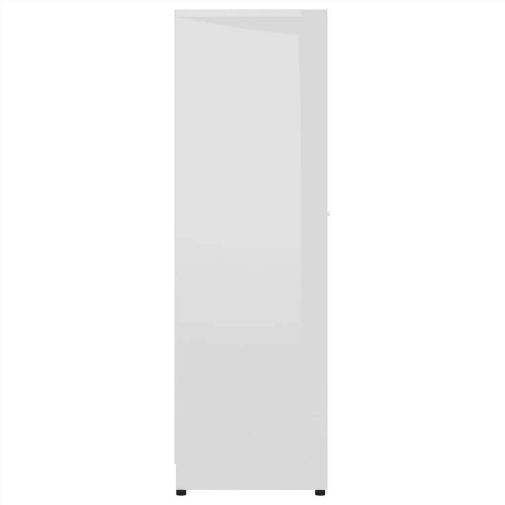 Bathroom Cabinet High Gloss White 30x30x95 cm Chipboard