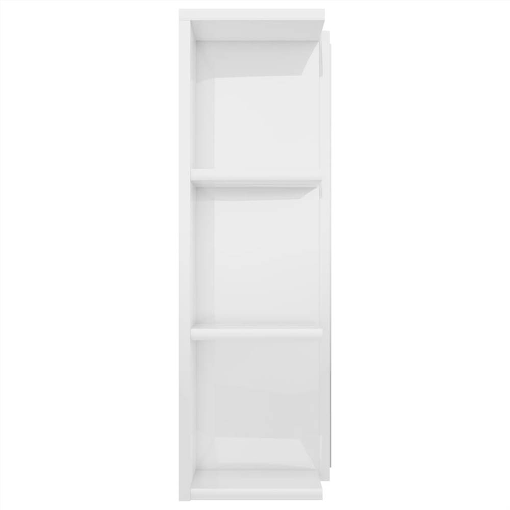 Bathroom Mirror Cabinet High Gloss White 80x20.5x64 cm Chipboard