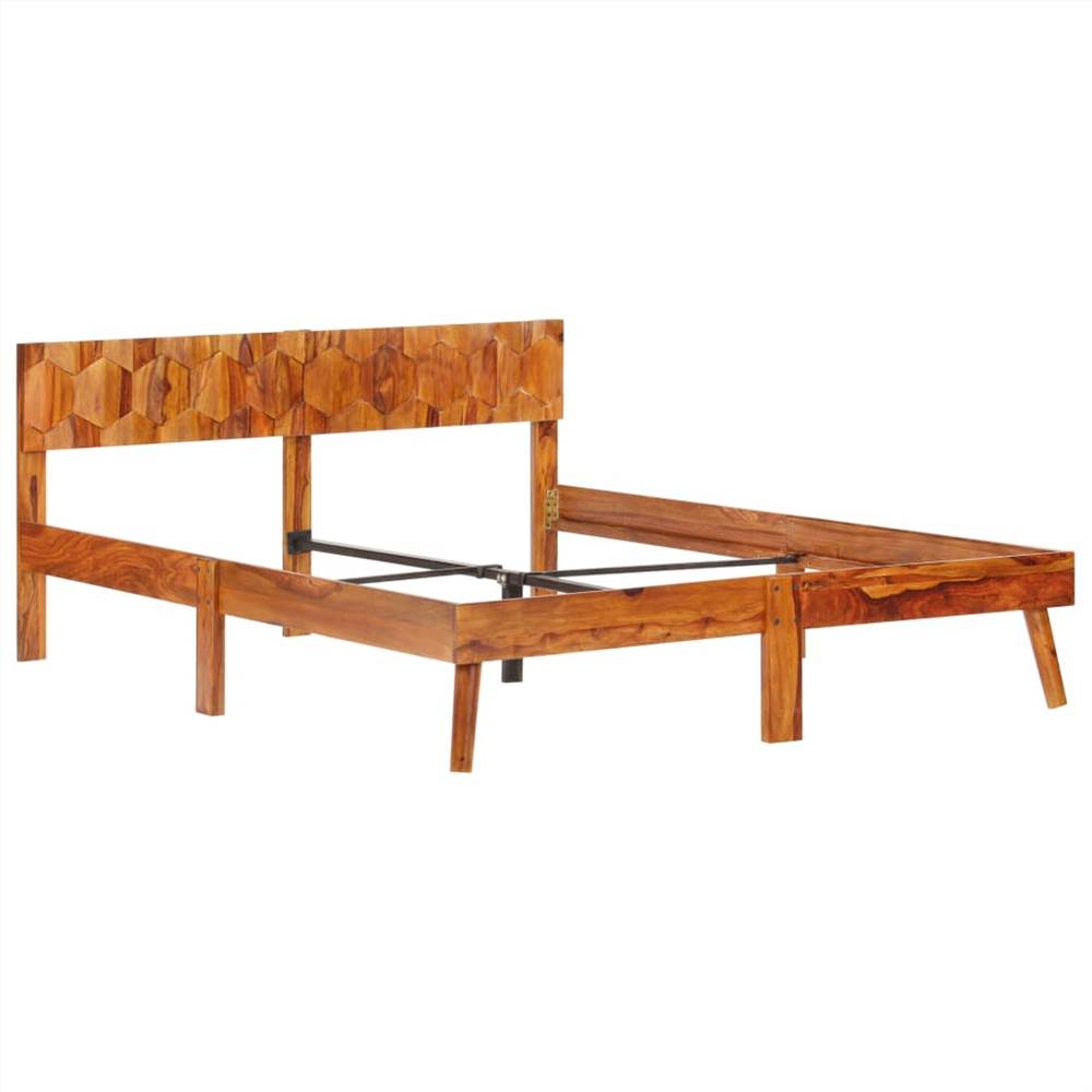 Bed Frame Solid Sheesham Wood 140x200 cm