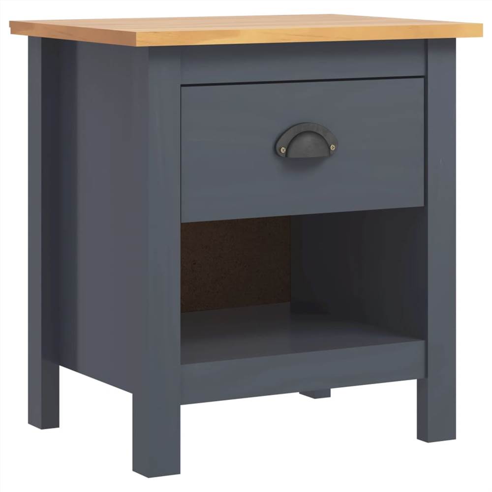 

Bedside Cabinet Hill Range Grey 46x35x49.5 cm Solid Pine Wood