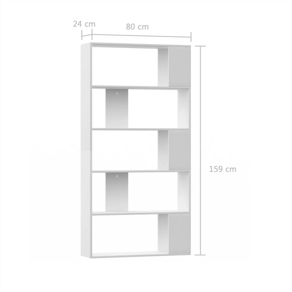 Book Cabinet/Room Divider White 80x24x159 cm Chipboard