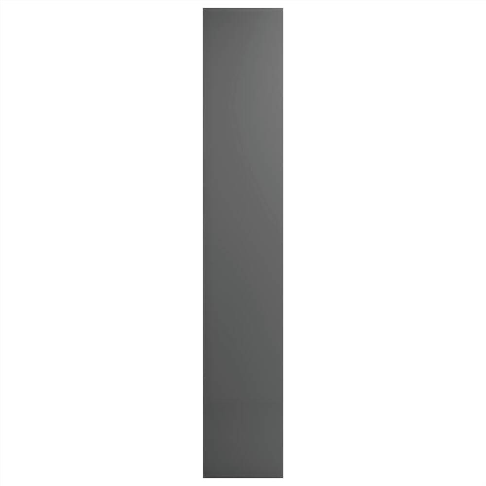 CD Cabinet High Gloss Grey 21x16x93.5 cm Chipboard