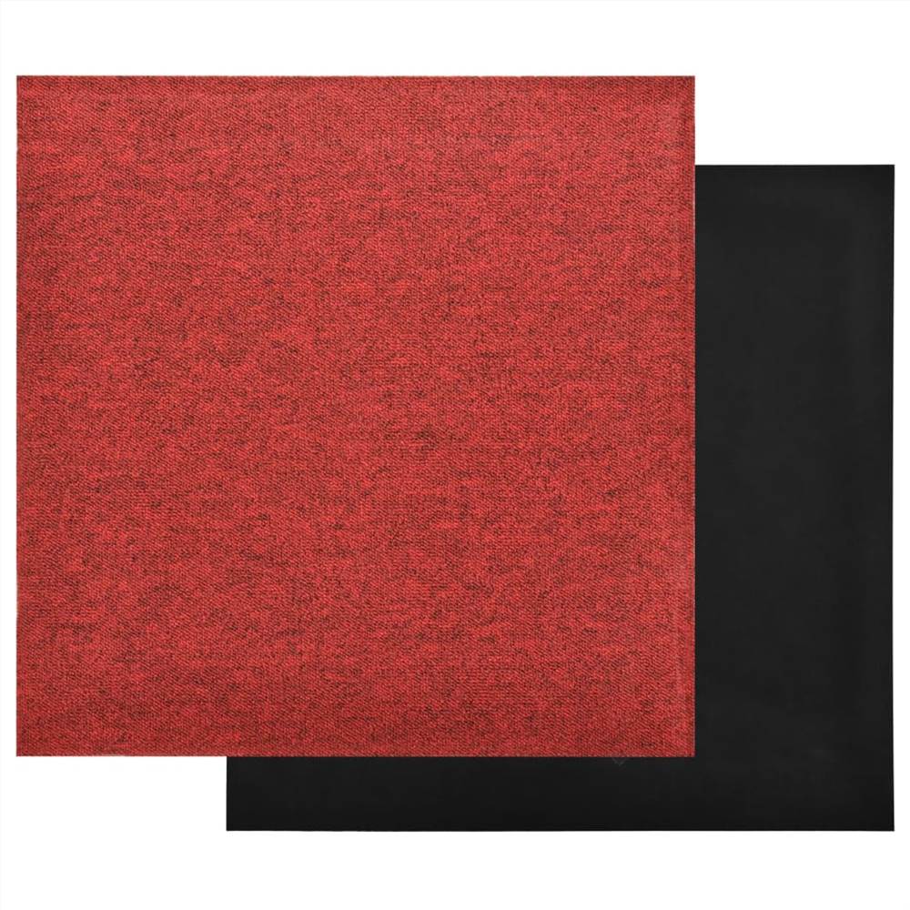 Carpet Floor Tiles 20 pcs 5 m² 50x50 cm Red