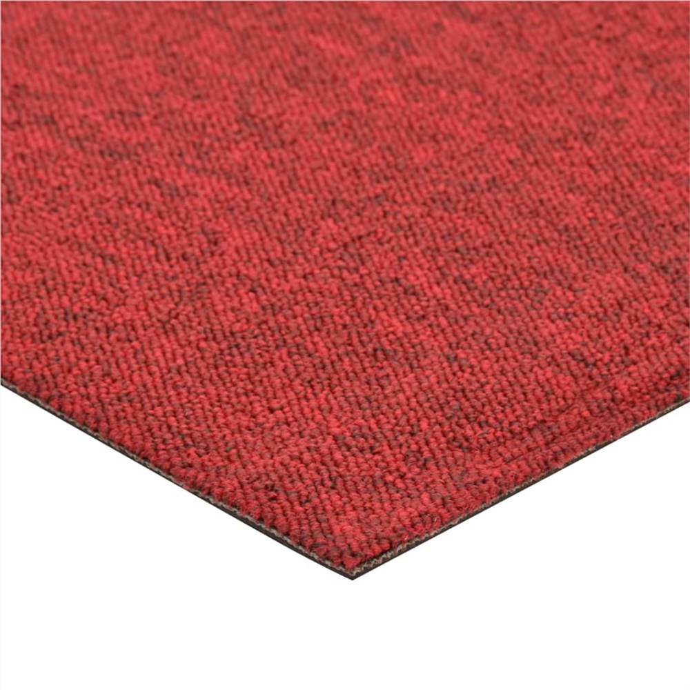 Carpet Floor Tiles 20 pcs 5 m² 50x50 cm Red