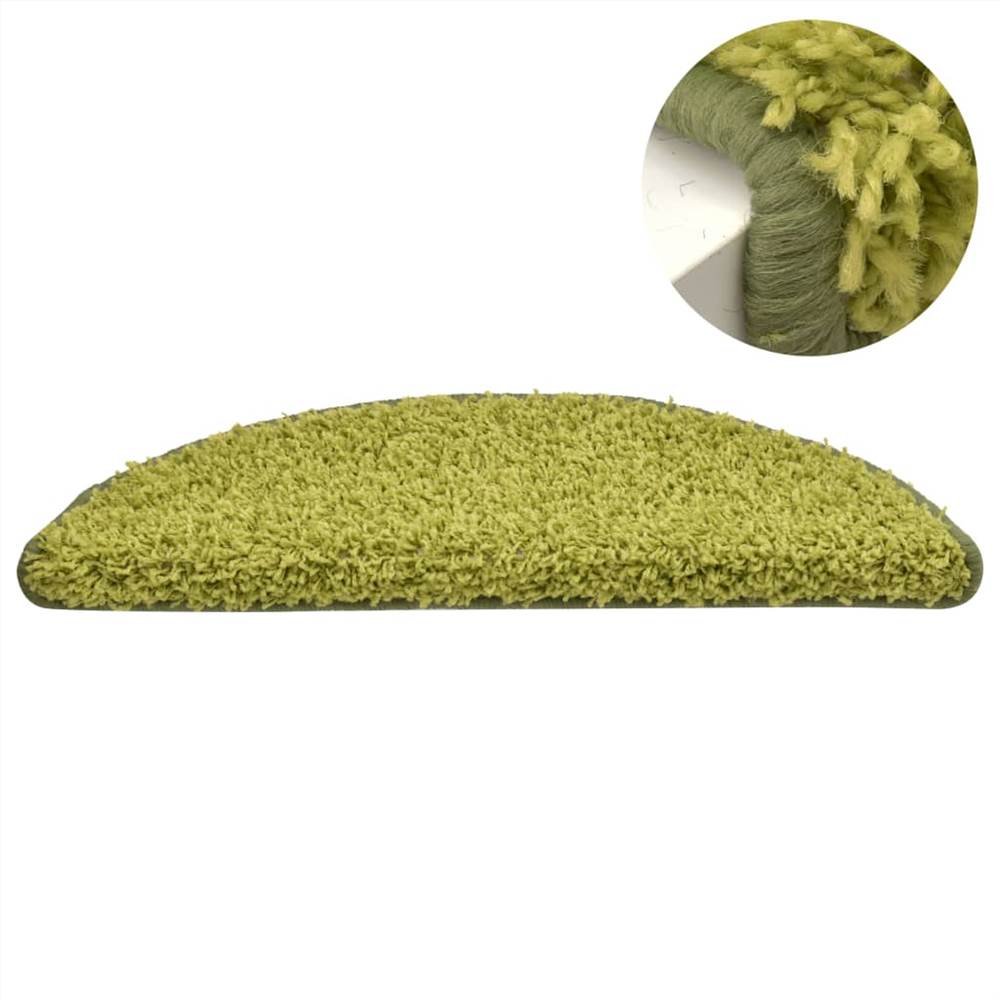 Carpet Stair Treads 15 pcs Green 65x21x4 cm