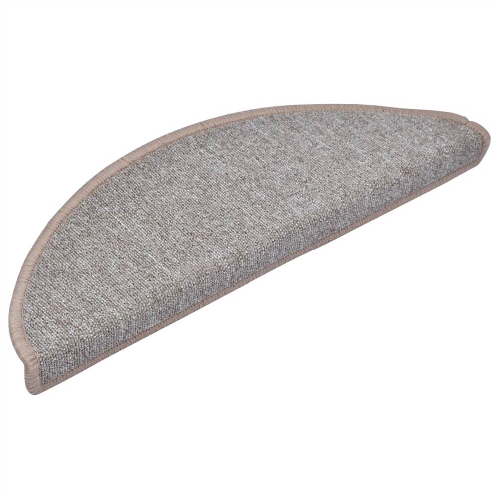 Carpet Stair Treads 15 pcs Light Brown 65x24x4 cm