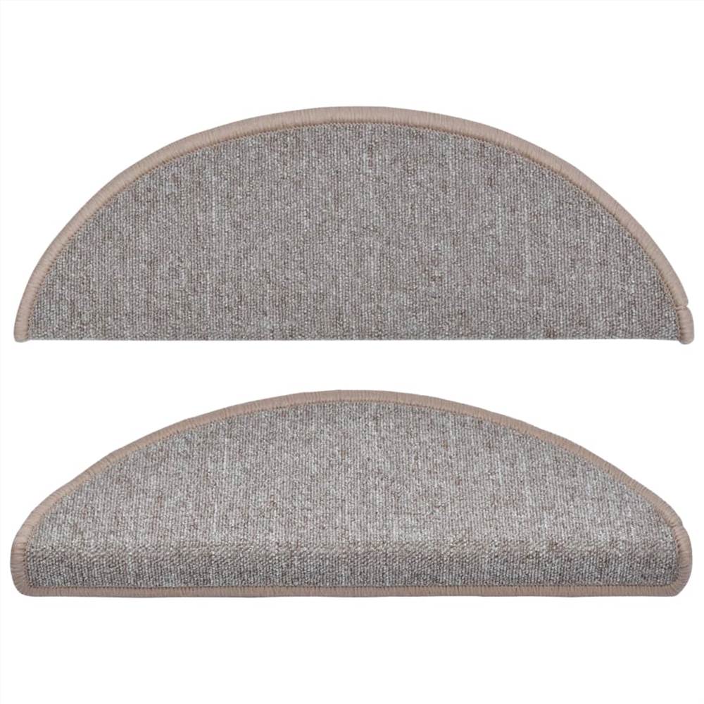 Carpet Stair Treads 15 pcs Light Brown 65x24x4 cm