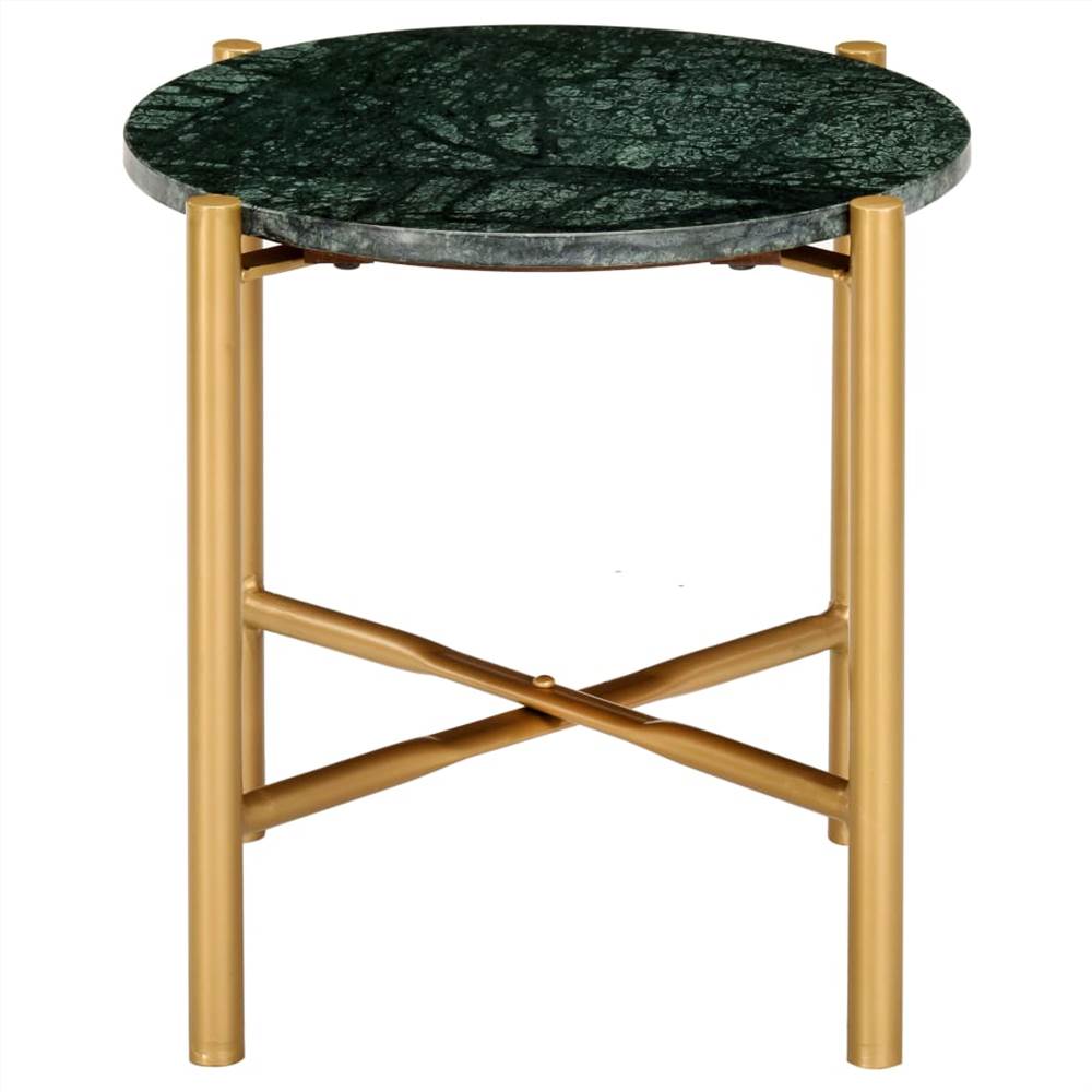 Coffee Table Green 40x40x40 cm Real Stone with Marble Texture