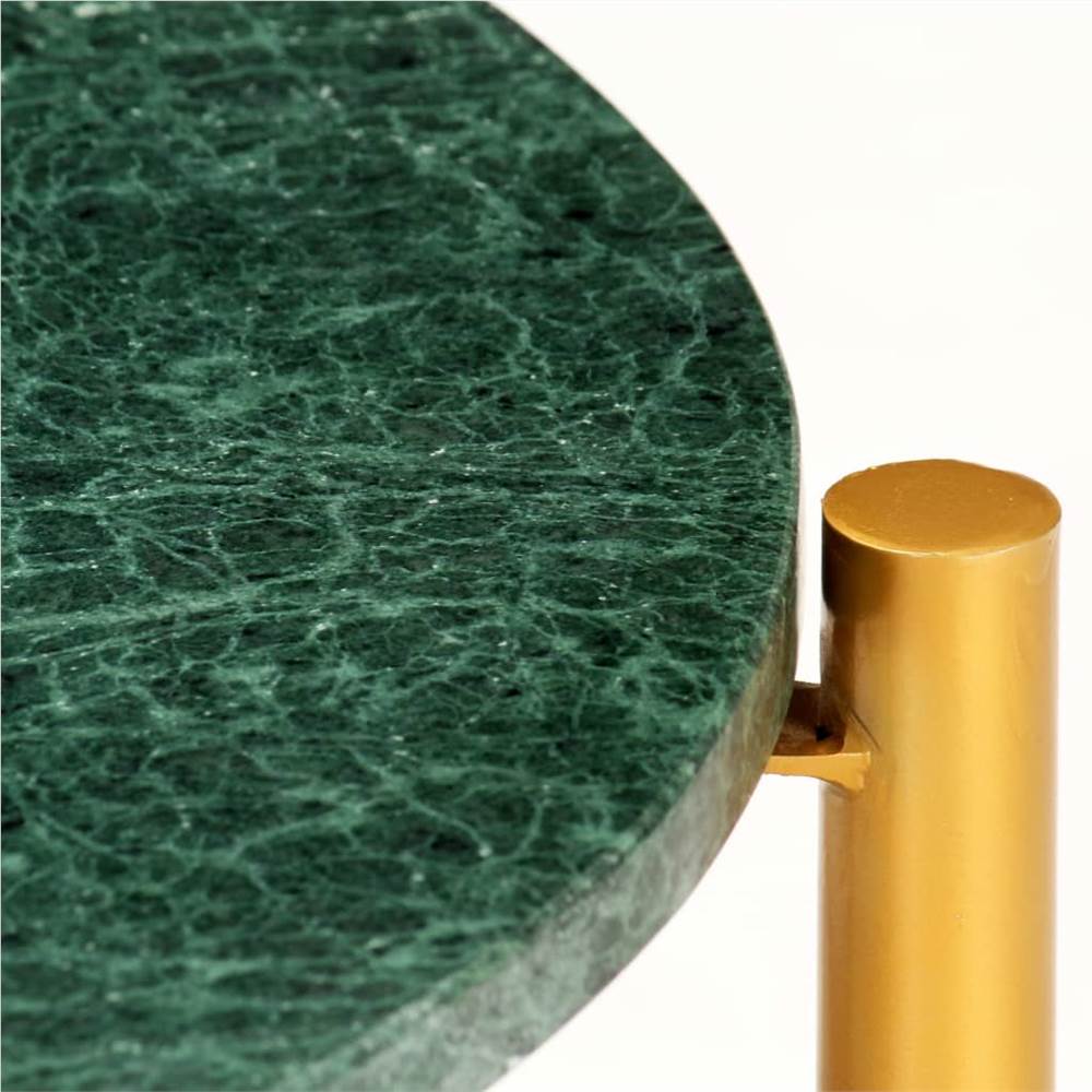 Coffee Table Green 40x40x40 cm Real Stone with Marble Texture
