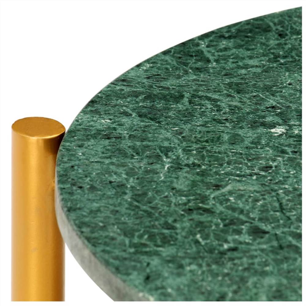Coffee Table Green 40x40x40 cm Real Stone with Marble Texture