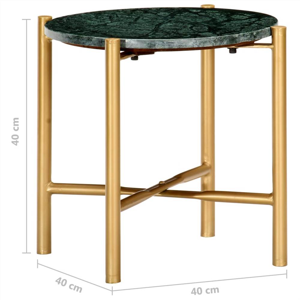 Coffee Table Green 40x40x40 cm Real Stone with Marble Texture