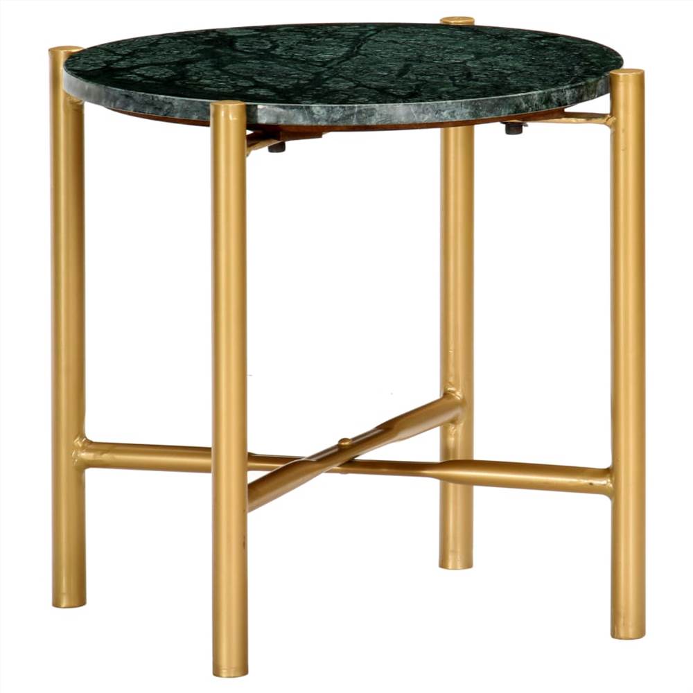 Coffee Table Green 40x40x40 cm Real Stone with Marble Texture