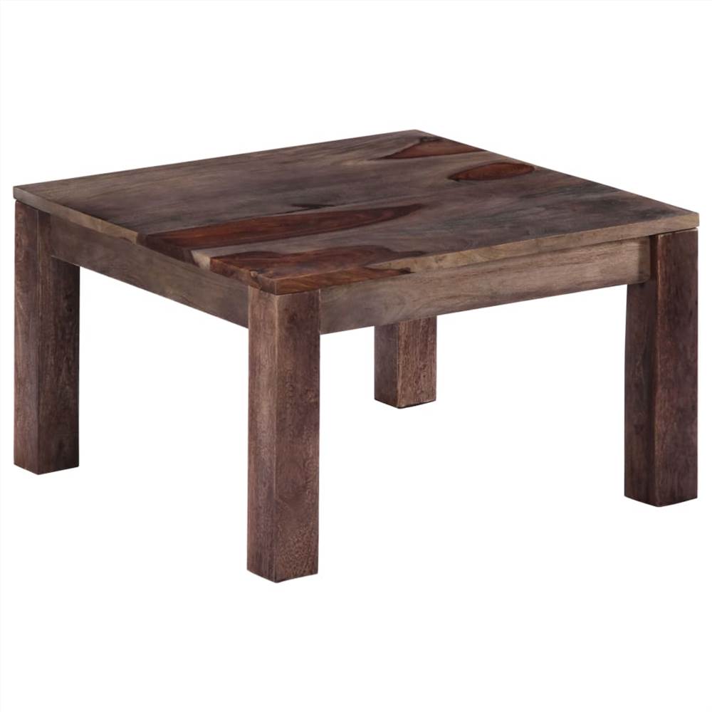 Coffee Table Grey 60x60x35 cm Solid Sheesham Wood