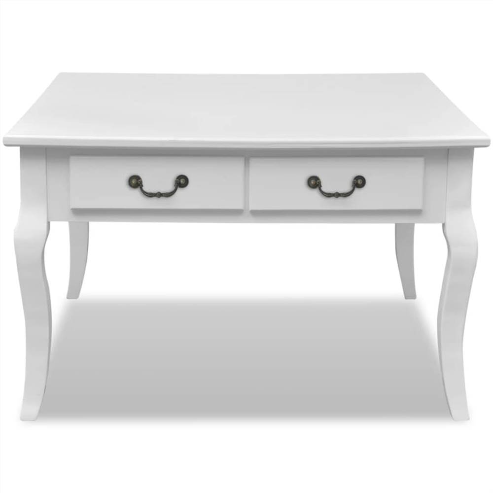 Coffee Table with 4 Drawers White