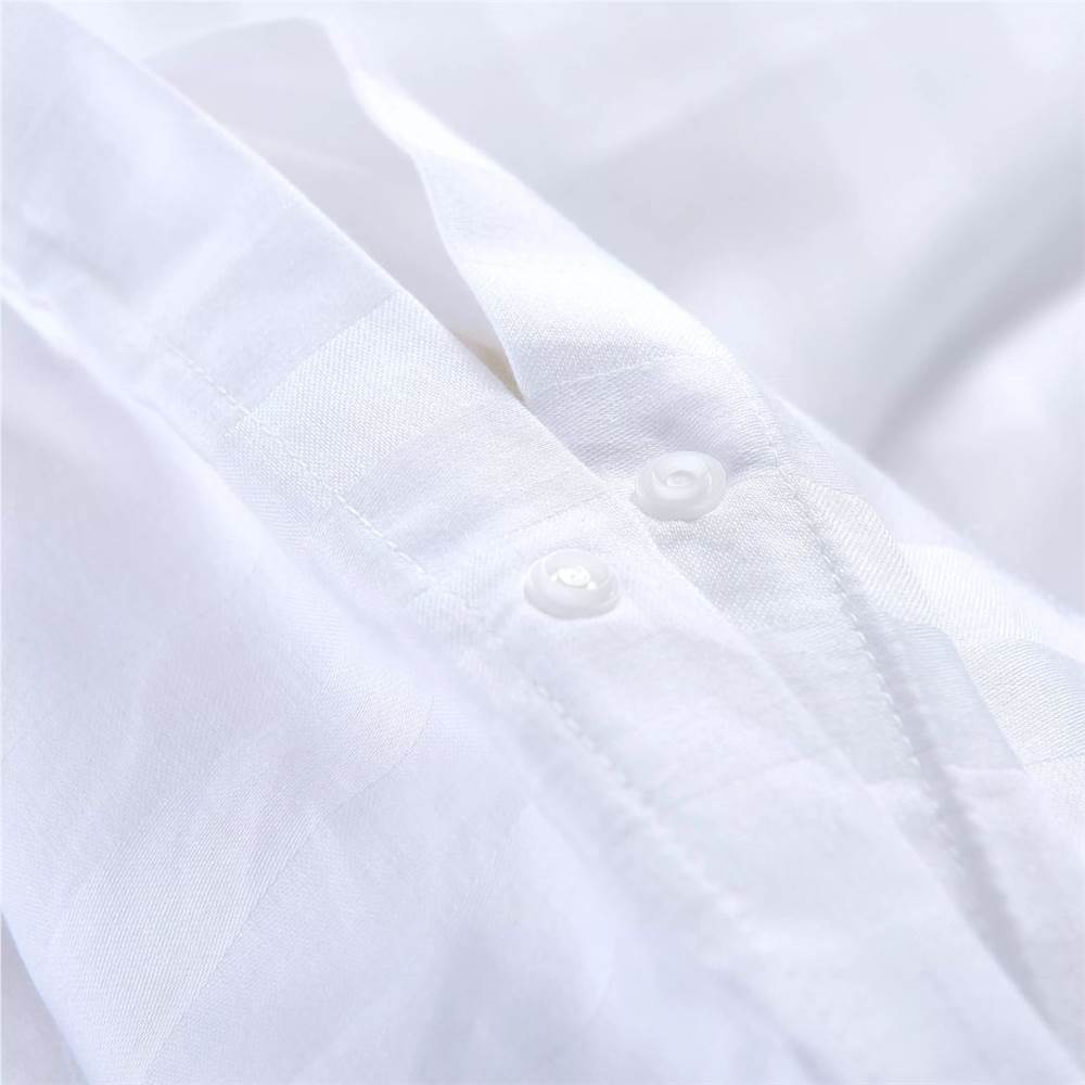 Duvet Cover Set Cotton Satin White 200x200/60x70 cm