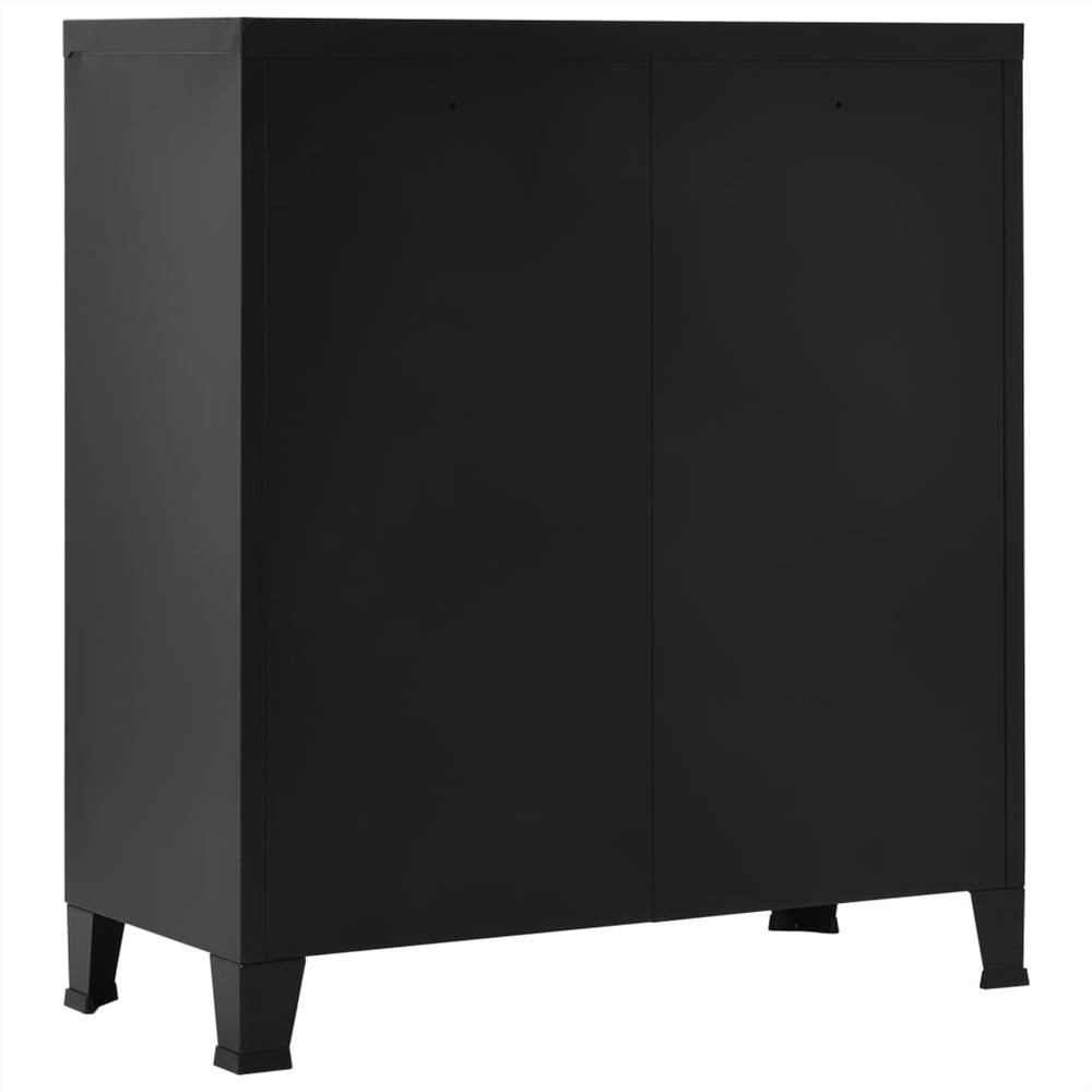 Filing Cabinet Industrial Black 90x40x100 cm Steel