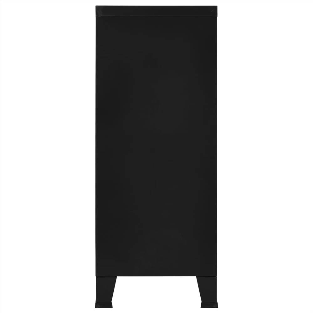 Filing Cabinet Industrial Black 90x40x100 cm Steel