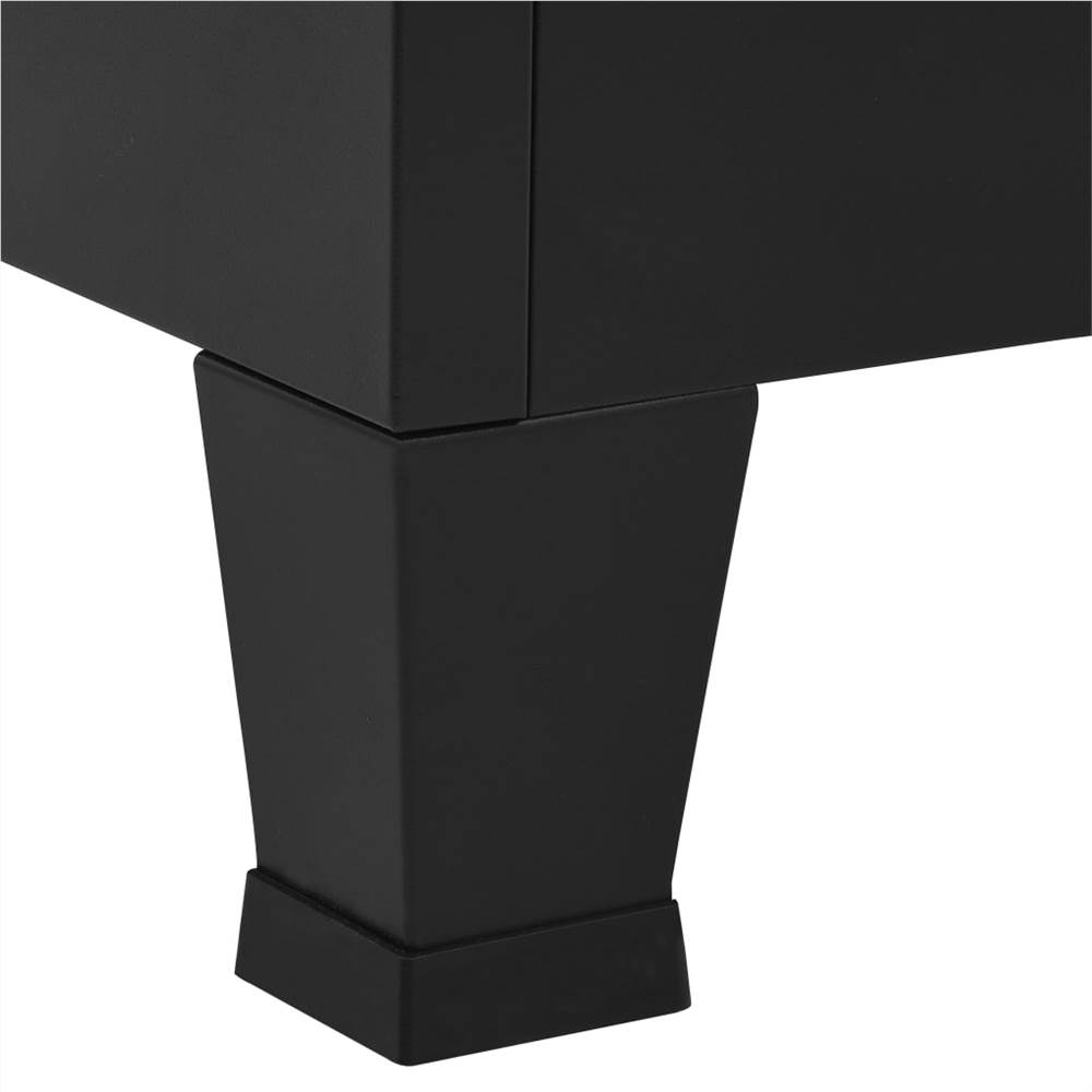 Filing Cabinet Industrial Black 90x40x100 cm Steel