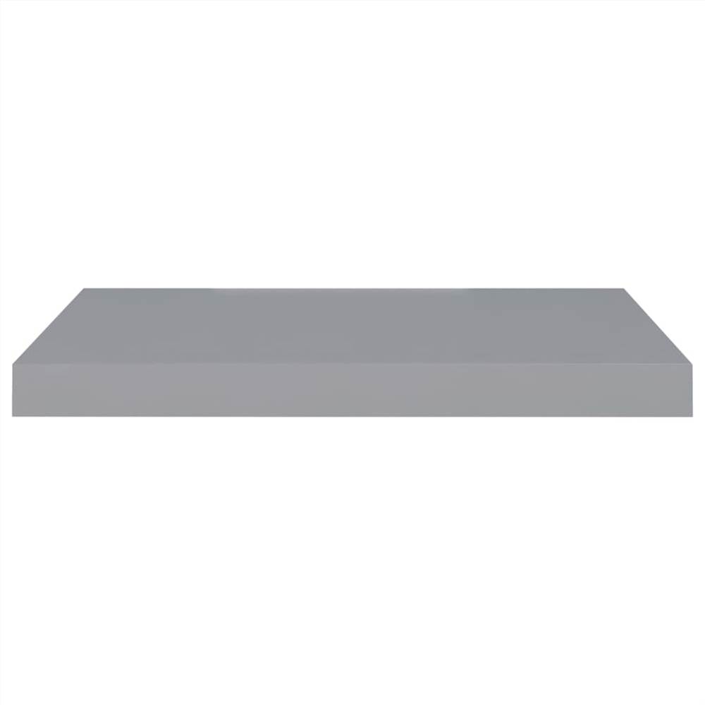 Floating Wall Shelves 2 pcs Grey 60x23.5x3.8 cm MDF