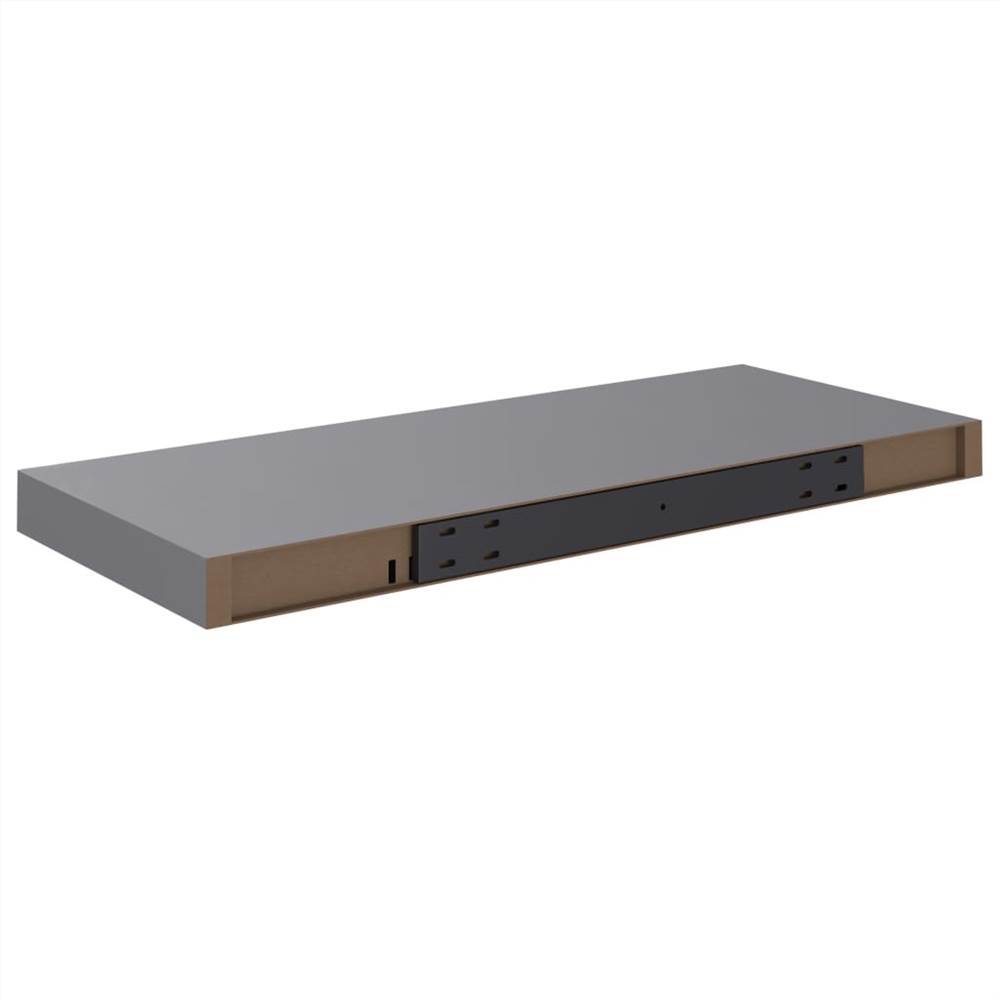 Floating Wall Shelves 2 pcs Grey 60x23.5x3.8 cm MDF