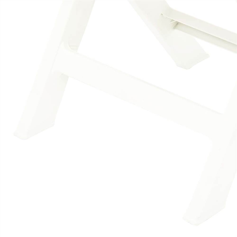 Folding Garden Chairs 2 pcs Plastic White