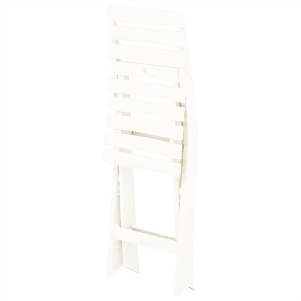 Folding Garden Chairs 2 pcs Plastic White