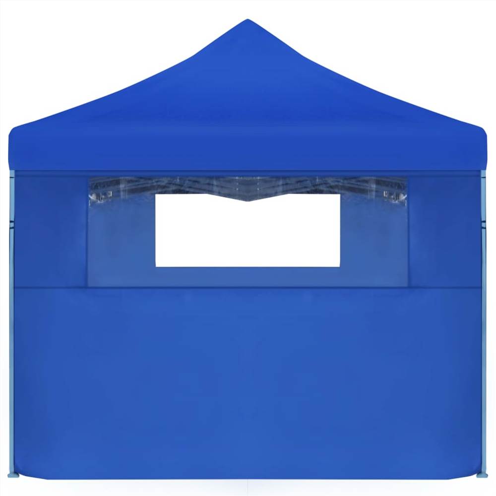Folding Pop-up Party Tent with 5 Sidewalls 3x9 m Blue