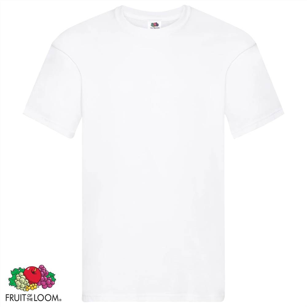 Fruit of the Loom Original T-shirts 5 pcs White L Cotton