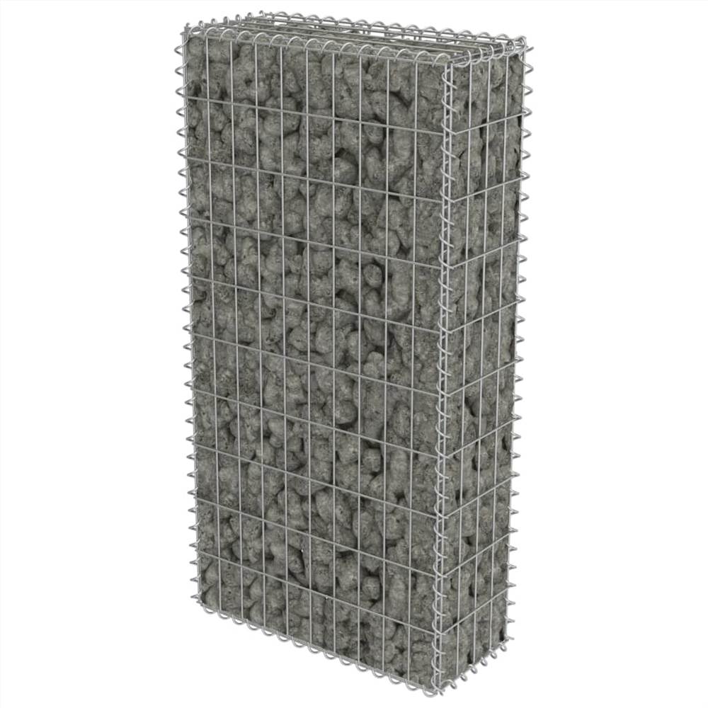 Gabion Wall with Covers Galvanised Steel 50x20x100 cm