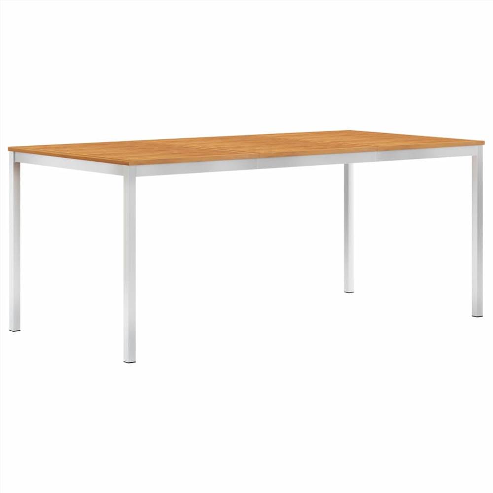 

Garden Dining Table 180x90x75 cm Solid Acacia Wood and Stainless Steel