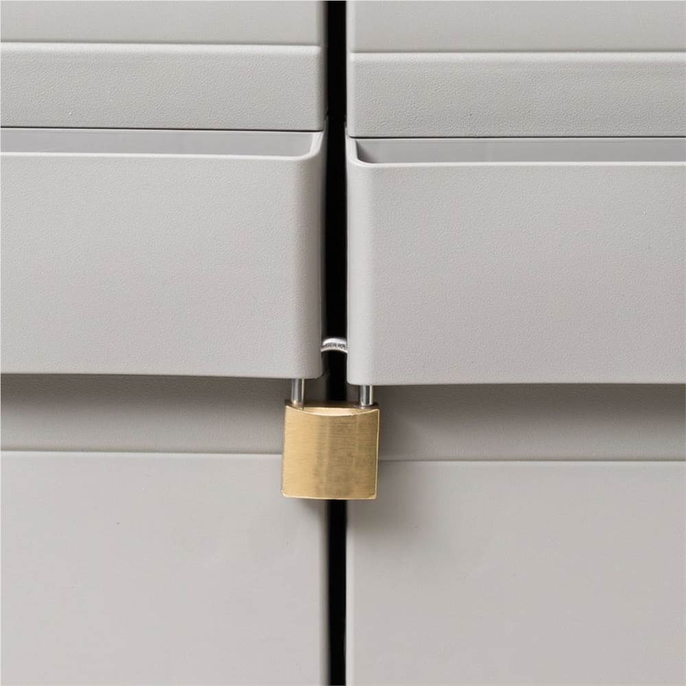 Garden Storage Cabinet with 3 Shelves Black and Grey