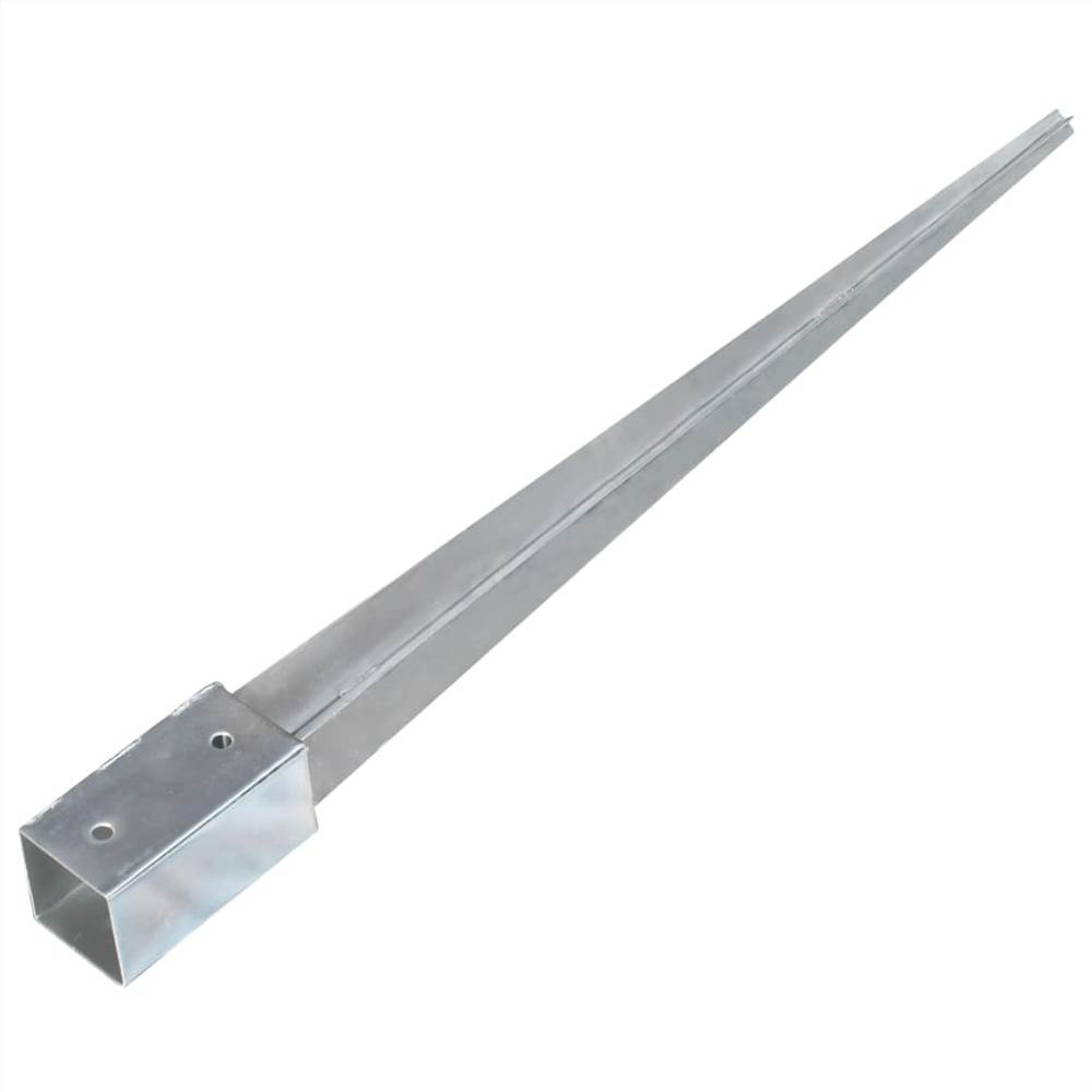 Ground Spikes 12 pcs Silver 7x7x90 cm Galvanised Steel