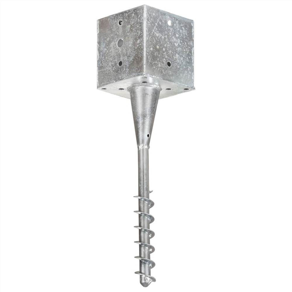 Ground Spikes 2 pcs Silver 14x14x58 cm Galvanised Steel