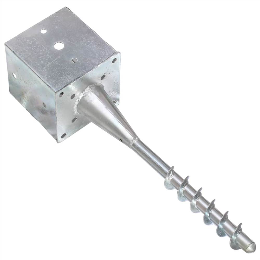 Ground Spikes 2 pcs Silver 14x14x58 cm Galvanised Steel