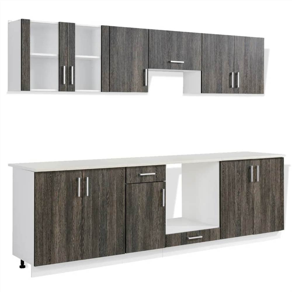 Kitchen Cabinet Unit 8 Pieces Wenge Look