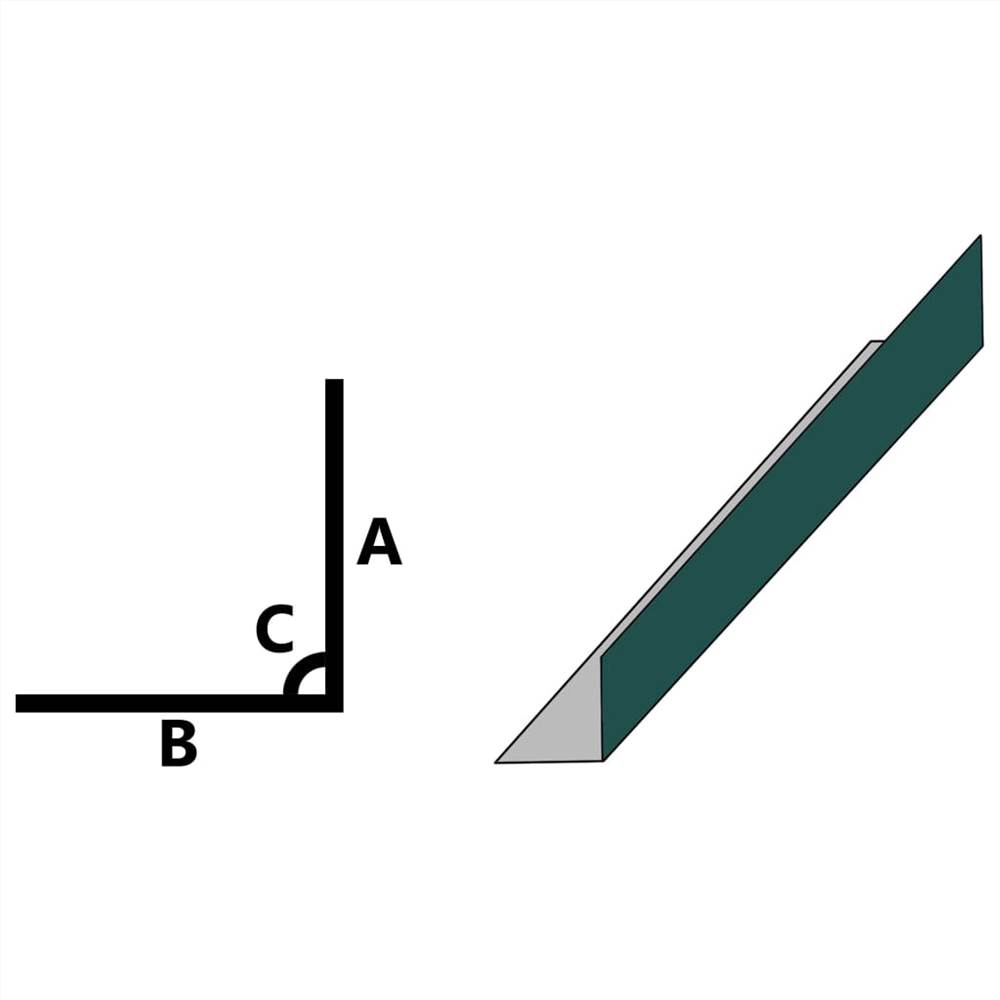 L-shape 90° Angle Sheets 5 pcs Aluminium Green 170cm 100x100 mm