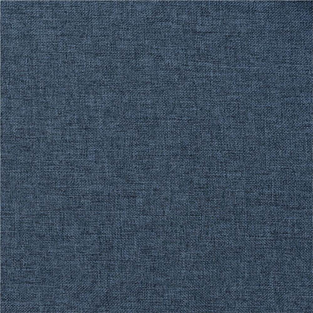 Linen-Look Blackout Curtains with Grommets Blue 290x245cm