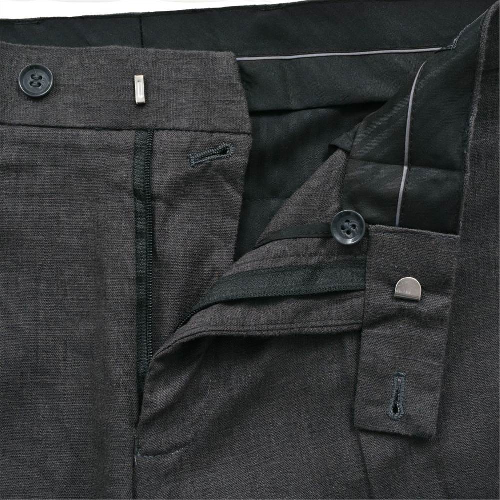 Mens 2 Piece Linen Suit Size 52 Dark Grey