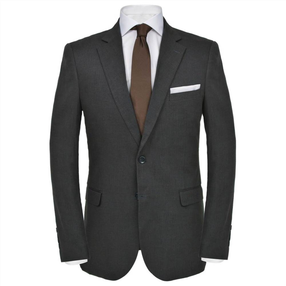 Mens 2 Piece Linen Suit Size 52 Dark Grey