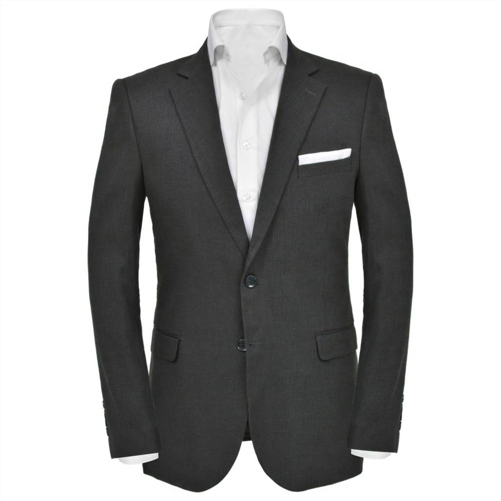 Mens 2 Piece Linen Suit Size 52 Dark Grey