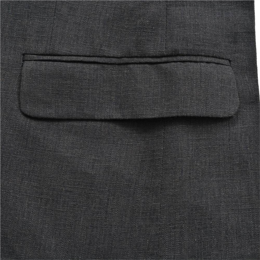 Mens 2 Piece Linen Suit Size 52 Dark Grey