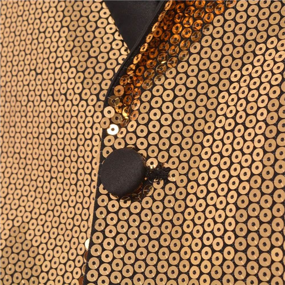 Mens Sequin Dinner Jacket Tuxedo Blazer Gold Size 56