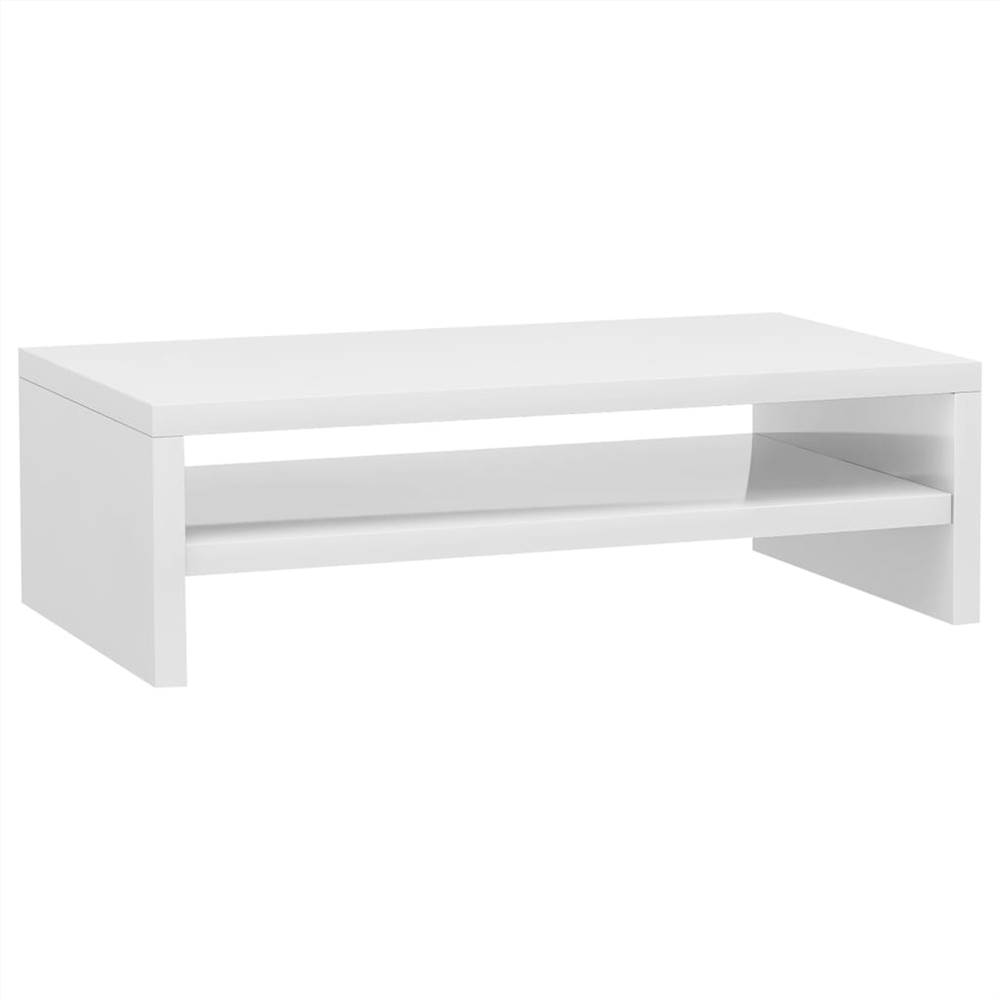 Monitor Stand High Gloss White 42x24x13 cm Chipboard