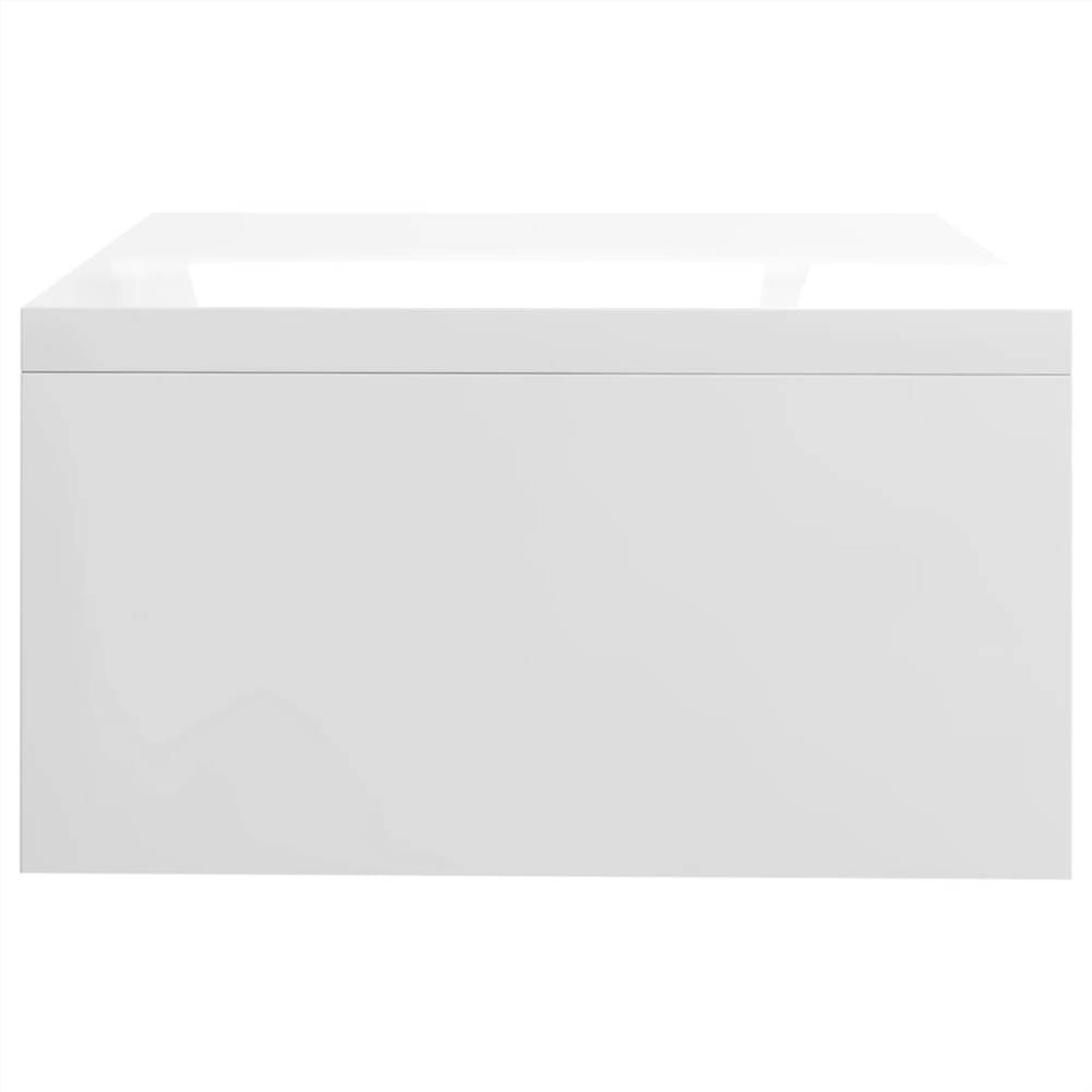 Monitor Stand High Gloss White 42x24x13 cm Chipboard