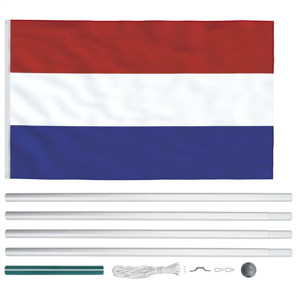 Netherlands Flag and Pole Aluminium 6.2 m (146069+146039)