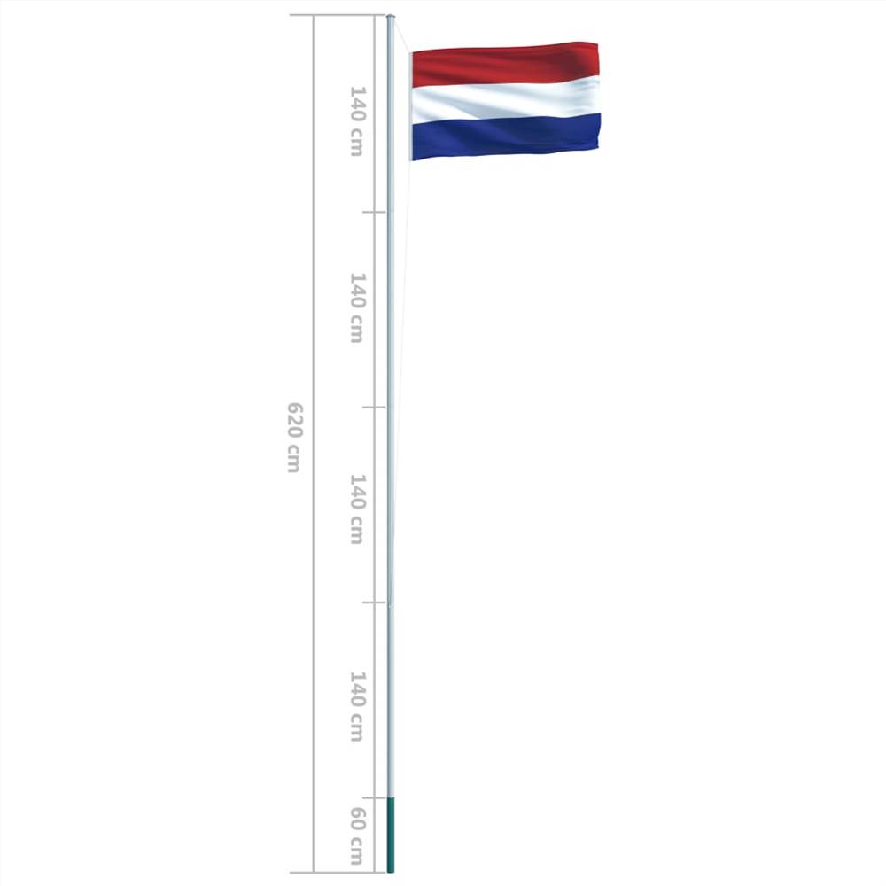 Netherlands Flag and Pole Aluminium 6.2 m (146069+146039)