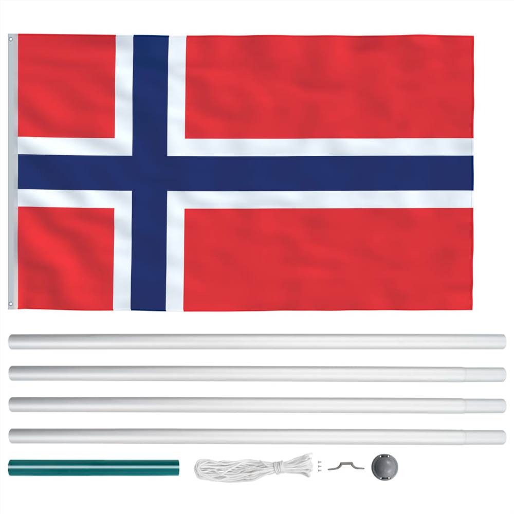 Norway Flag and Pole Aluminium 6,2 m