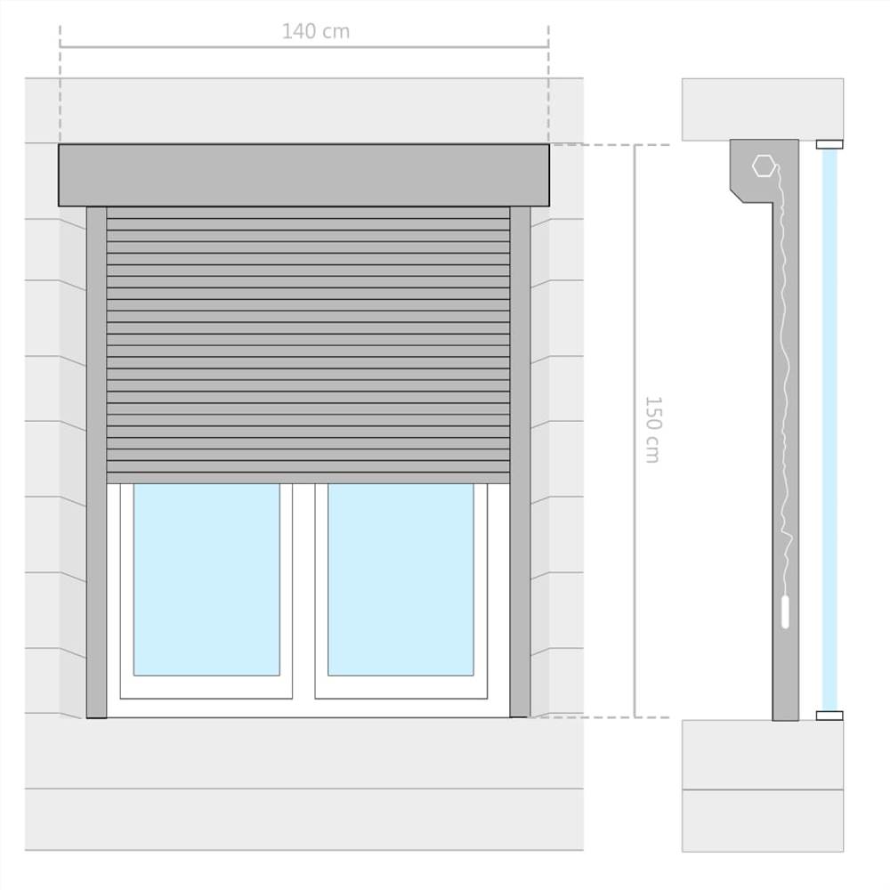 Roller Shutter Aluminium 140x150 cm Anthracite