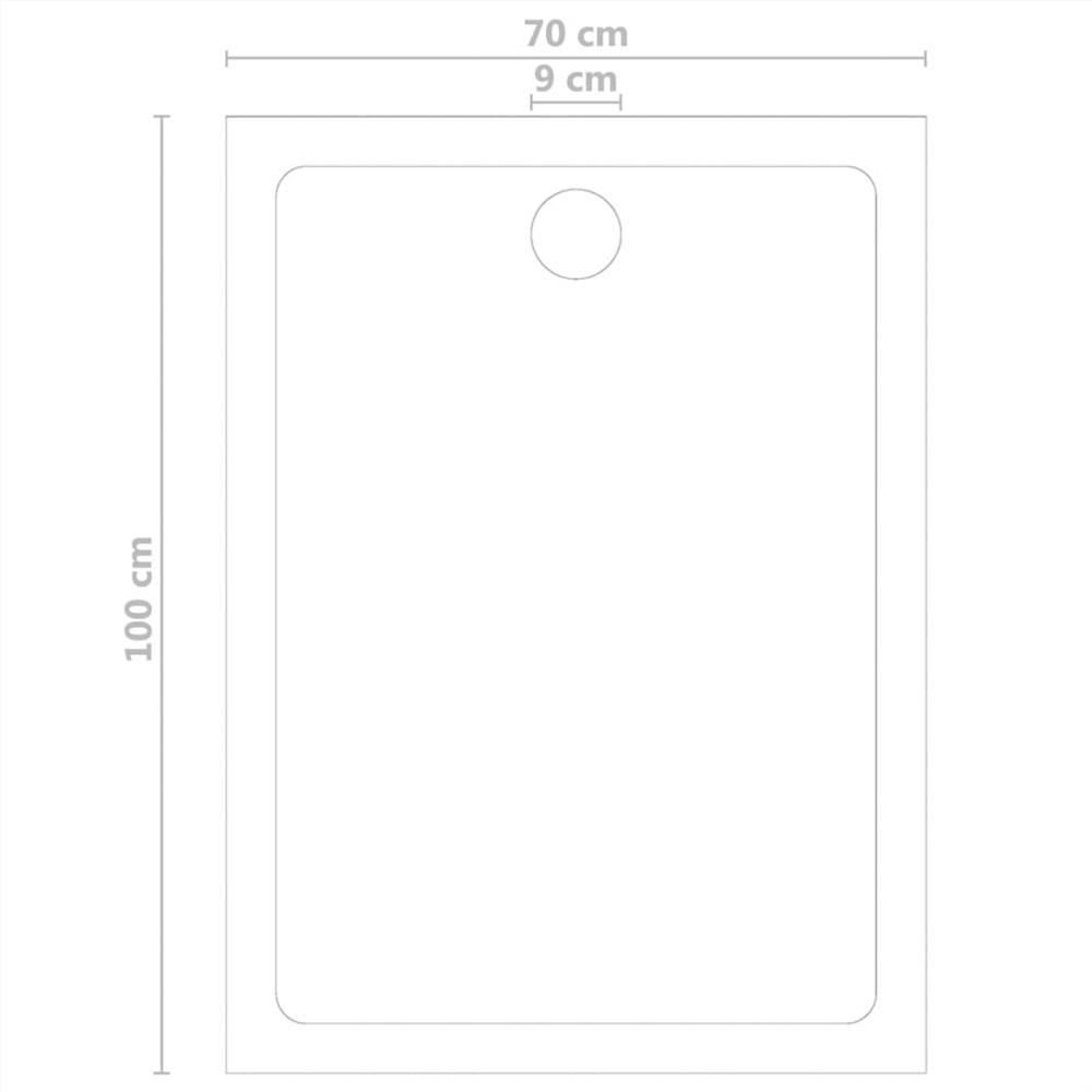Shower Base Tray ABS White 70x100 cm