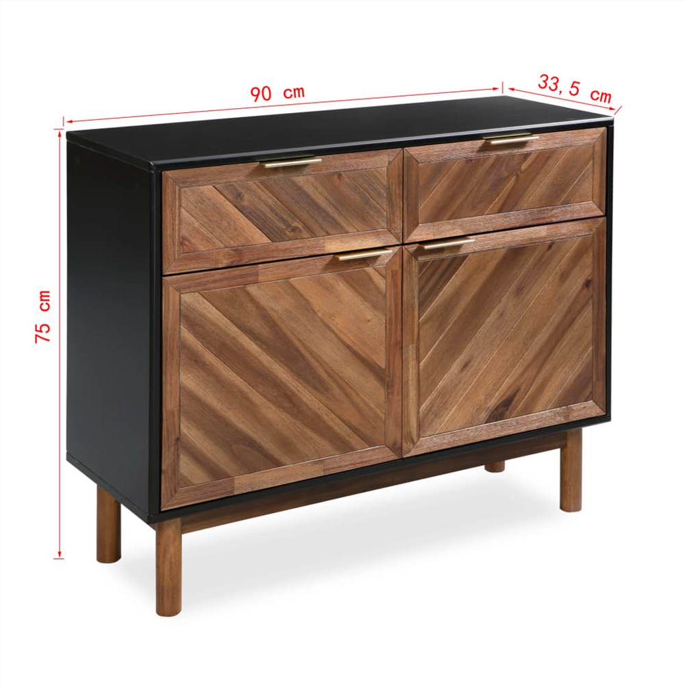 Sideboard Solid Acacia Wood 90x33.5x75 cm